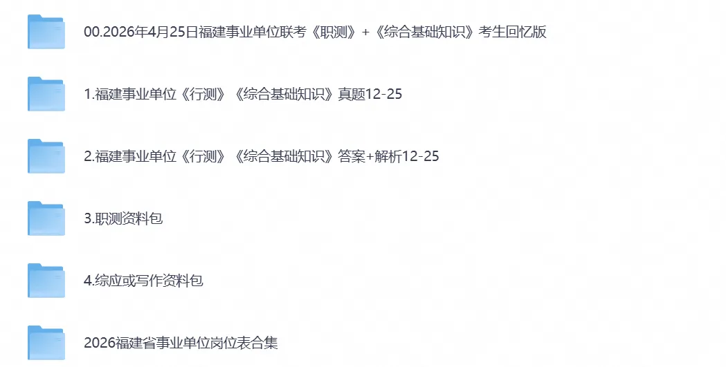 2026年福建事业单位考试真题试卷及答案含【职测+综应】ABCDE类复习资料(附历年)-第1张图片-四季读书网