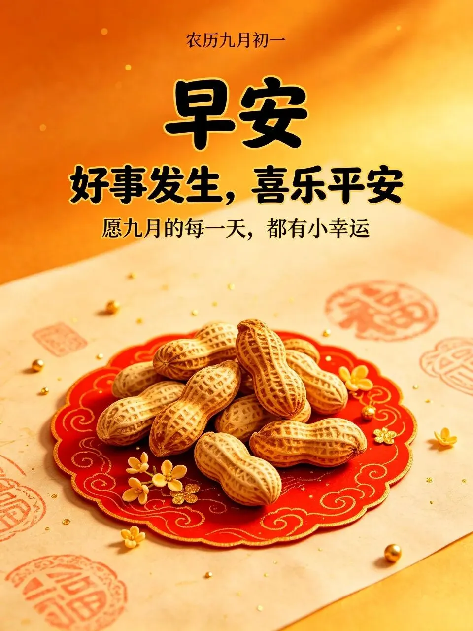 农历九月初一吉祥16张喜庆早安美图祝福语|新月启序,愿岁岁平安,万事皆顺遂-第8张图片-四季读书网