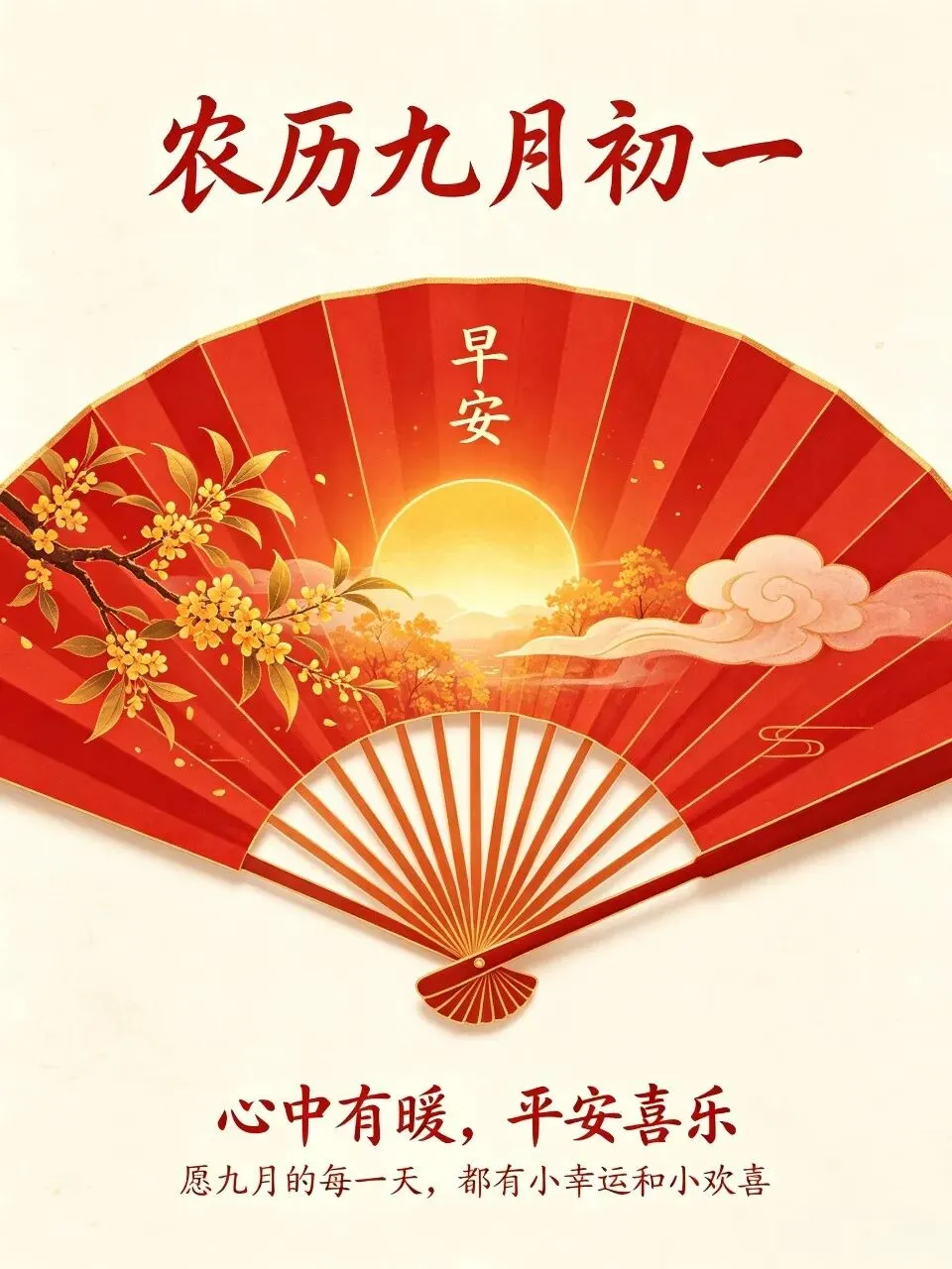 农历九月初一吉祥16张喜庆早安美图祝福语|新月启序,愿岁岁平安,万事皆顺遂-第12张图片-四季读书网