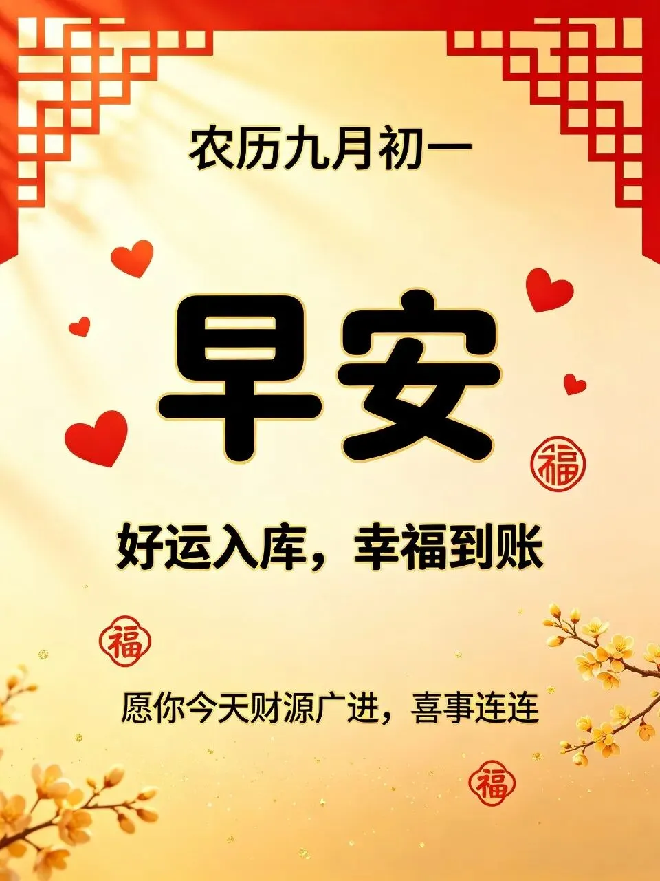 农历九月初一吉祥16张喜庆早安美图祝福语|新月启序,愿岁岁平安,万事皆顺遂-第13张图片-四季读书网