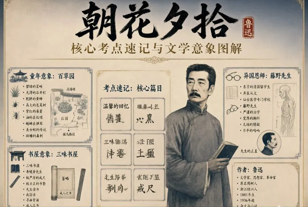 中考名著导读30《朝花夕拾》核心考点速记-第2张图片-四季读书网