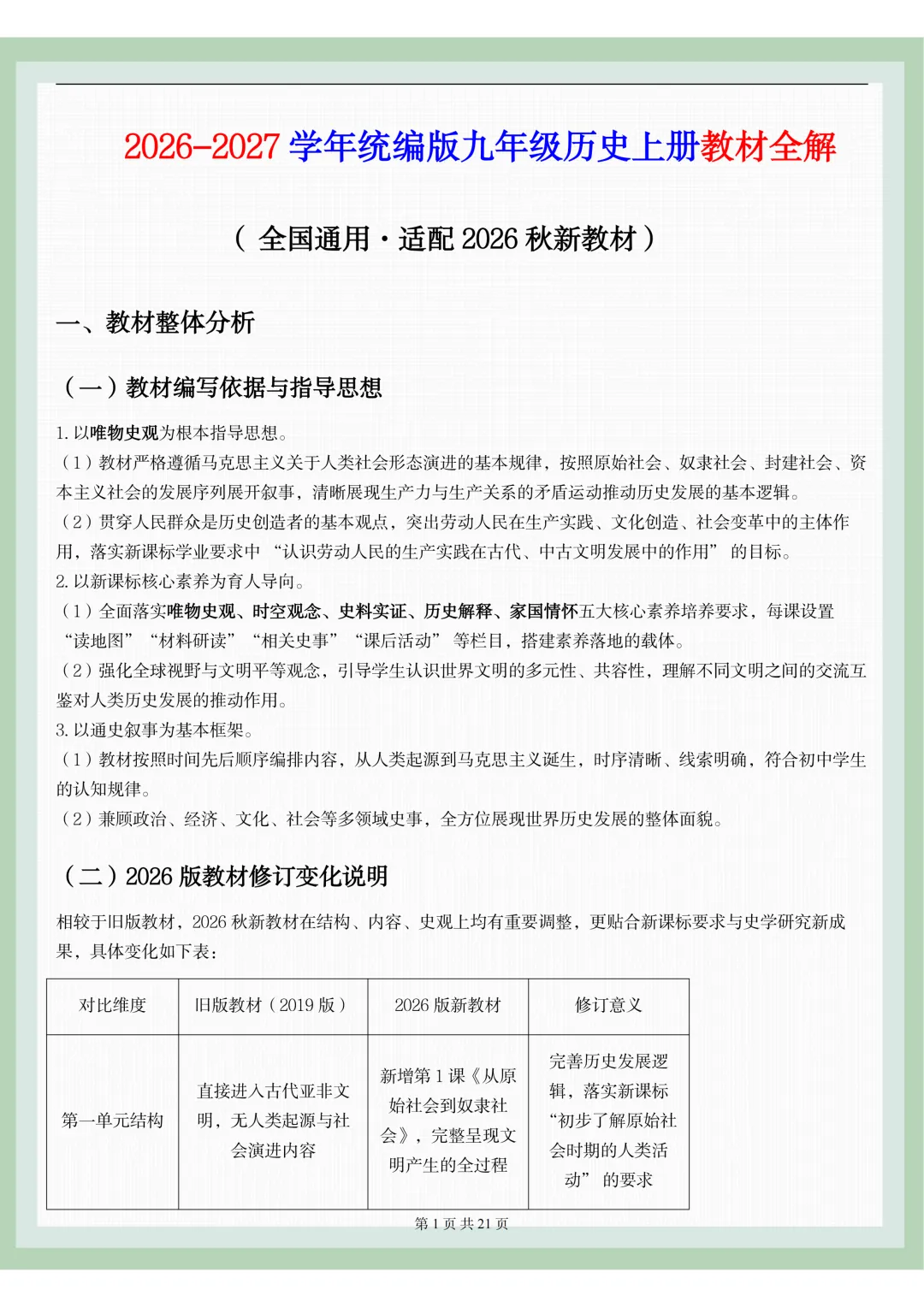 【初三】2026新教材九年级上册历史全册考点复习知识点总结(高清版可打印)-第5张图片-四季读书网 【初三】2026新教材九年级上册历史全册考点复习知识点总结(高清版可打印)-第5张图片-四季读书网