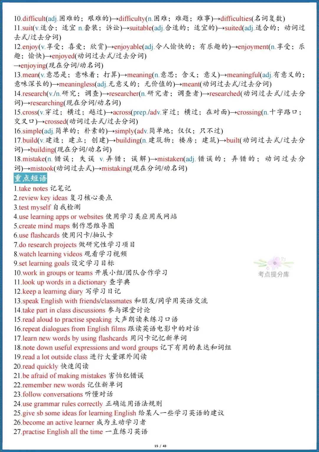 26秋初三新人教版 九年级上册英语《全册单词短语句子默写汇总》含词性转换 默写版+答案版 共86页 可打印-第31张图片-四季读书网 26秋初三新人教版 九年级上册英语《全册单词短语句子默写汇总》含词性转换 默写版+答案版 共86页 可打印-第31张图片-四季读书网