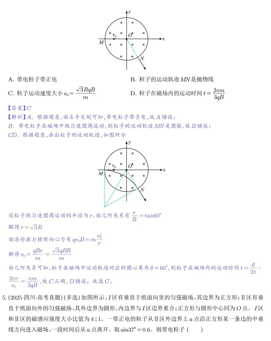 2027高考备考——带电粒子在有界匀强磁场中的运动试题的攻克-第5张图片-四季读书网