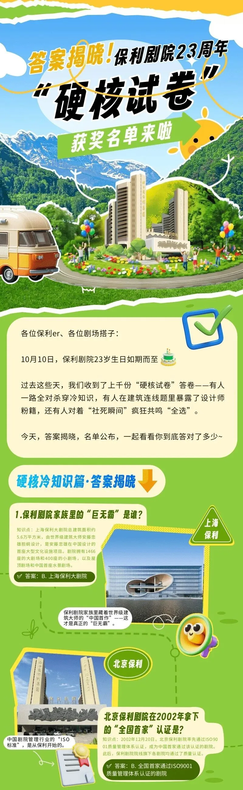 答案揭晓!保利剧院23周年“硬核试卷”获奖名单来啦-第2张图片-四季读书网