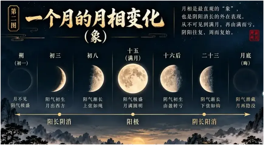 初三震纳庚、十五乾纳甲,月相图告诉你天干到底在记什么?-第1张图片-四季读书网 初三震纳庚、十五乾纳甲,月相图告诉你天干到底在记什么?-第1张图片-四季读书网