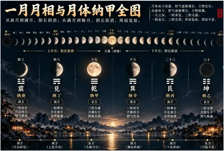 初三震纳庚、十五乾纳甲,月相图告诉你天干到底在记什么?-第4张图片-四季读书网 初三震纳庚、十五乾纳甲,月相图告诉你天干到底在记什么?-第4张图片-四季读书网