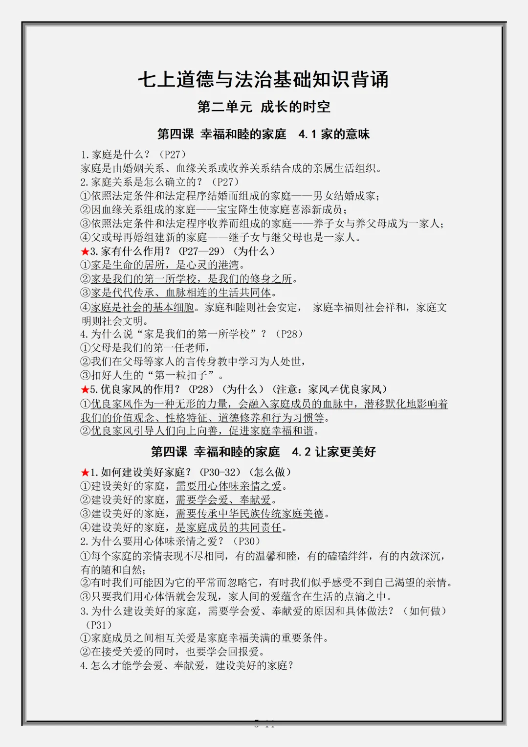 【初一】2026秋七年级上册道法全册核心知识点总结背诵版,有完整版可打印,建议家长领取一份打印给孩子!-第7张图片-四季读书网 【初一】2026秋七年级上册道法全册核心知识点总结背诵版,有完整版可打印,建议家长领取一份打印给孩子!-第7张图片-四季读书网