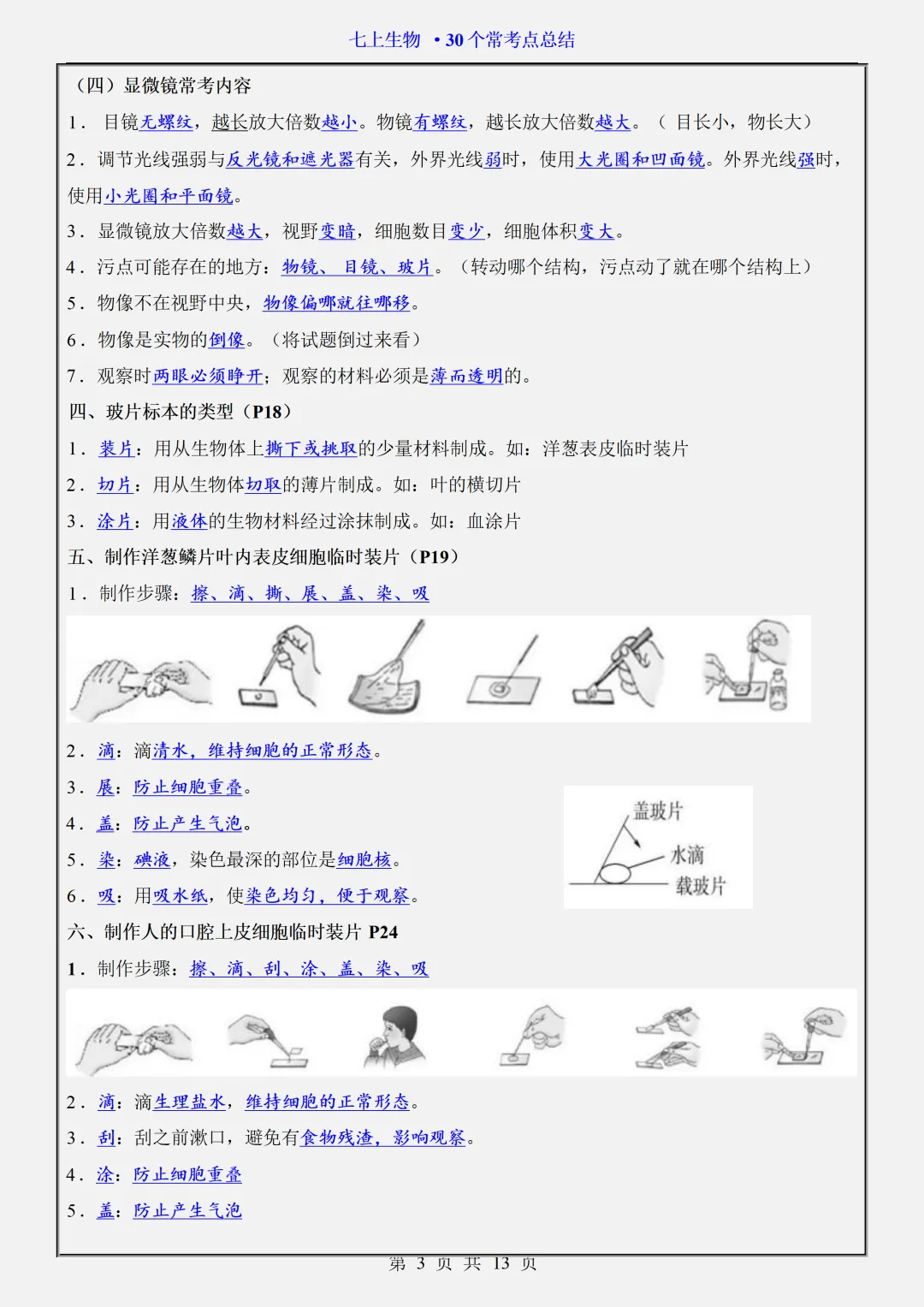 初一2026新版七年级上册生物全册必背考点题型知识点总结(电子版可打印)-第4张图片-四季读书网 初一2026新版七年级上册生物全册必背考点题型知识点总结(电子版可打印)-第4张图片-四季读书网