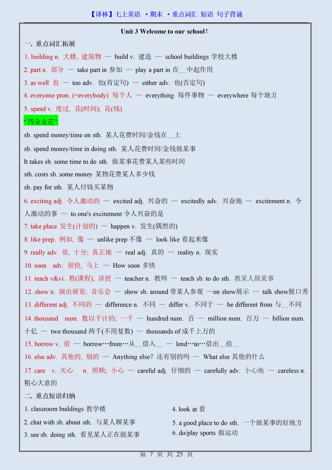 初一2026新版七年级上册英语全册必背重点词汇短语句子汇总(电子版可打印)-第8张图片-四季读书网 初一2026新版七年级上册英语全册必背重点词汇短语句子汇总(电子版可打印)-第8张图片-四季读书网
