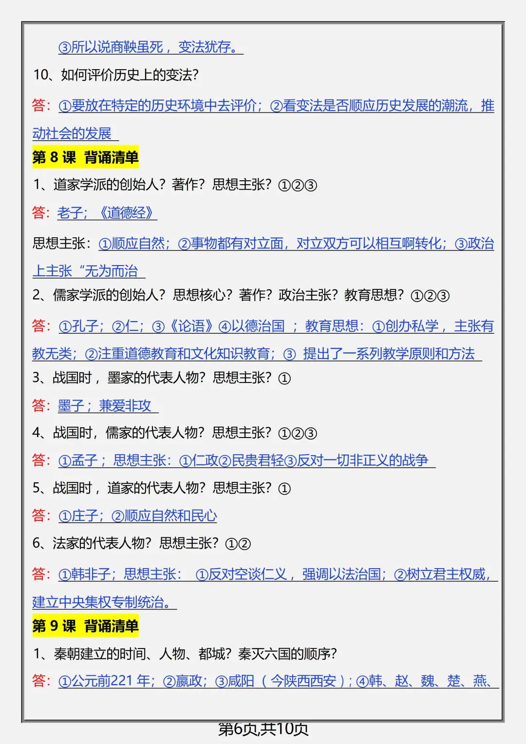 【初一】2026秋七年级上册历史全册核心知识点总结背诵版,有完整版可打印,建议家长领取一份打印给孩子!-第11张图片-四季读书网 【初一】2026秋七年级上册历史全册核心知识点总结背诵版,有完整版可打印,建议家长领取一份打印给孩子!-第11张图片-四季读书网