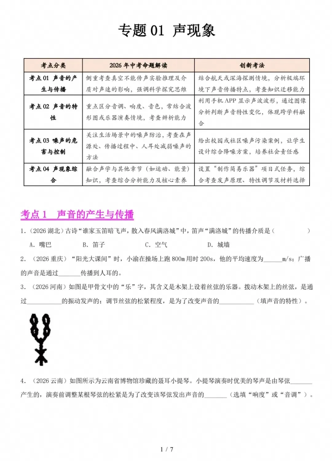 2026全国中考物理真题分类汇编|攻克重难点,专项练真题-第4张图片-四季读书网