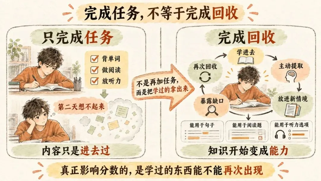 初三英语总在80分打转,先别加任务,把每天的英语回收做起来-第1张图片-四季读书网 初三英语总在80分打转,先别加任务,把每天的英语回收做起来-第1张图片-四季读书网