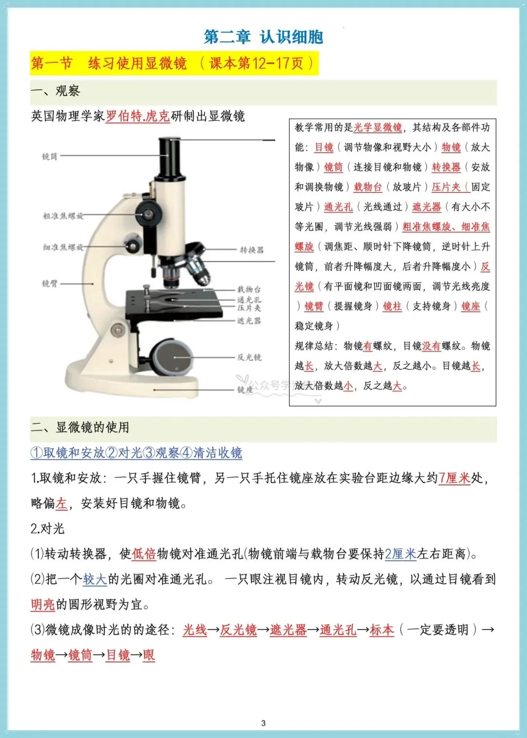 初一生物|2026年七年级上册生物课内重点核心知识汇总,可打印!-第5张图片-四季读书网
