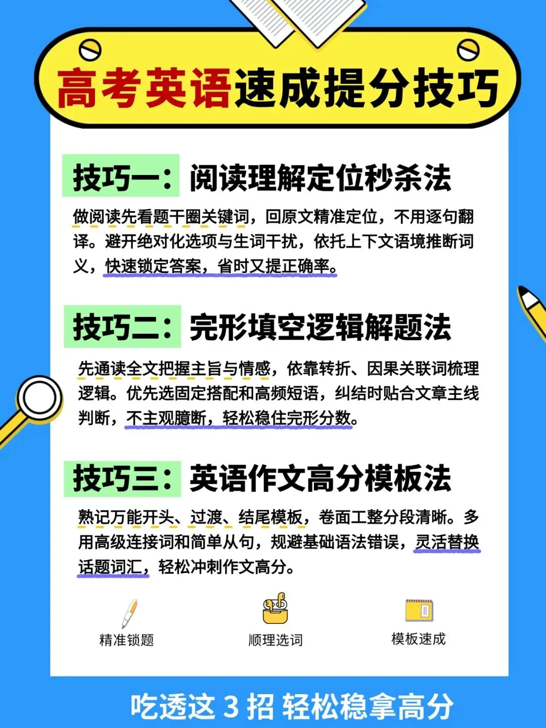 高考英语想快速提分?吃透这 3 大核心技巧,考场高效拿分!-第2张图片-四季读书网