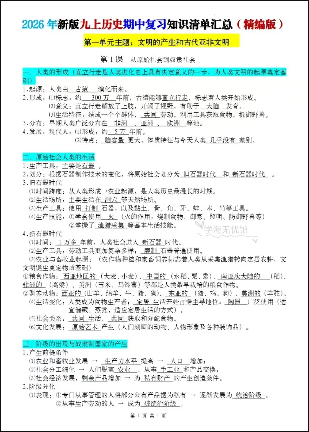 初三历史期中基础别丢分!2026年九上历史必背知识点精编汇总,吃透基础!-第3张图片-四季读书网 初三历史期中基础别丢分!2026年九上历史必背知识点精编汇总,吃透基础!-第3张图片-四季读书网