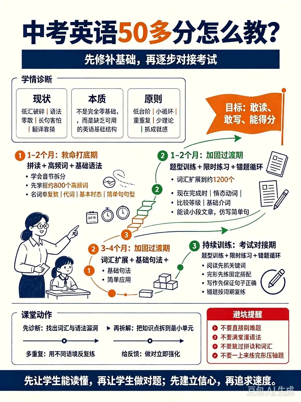 中考英语50多分的学生怎么教?-第3张图片-四季读书网