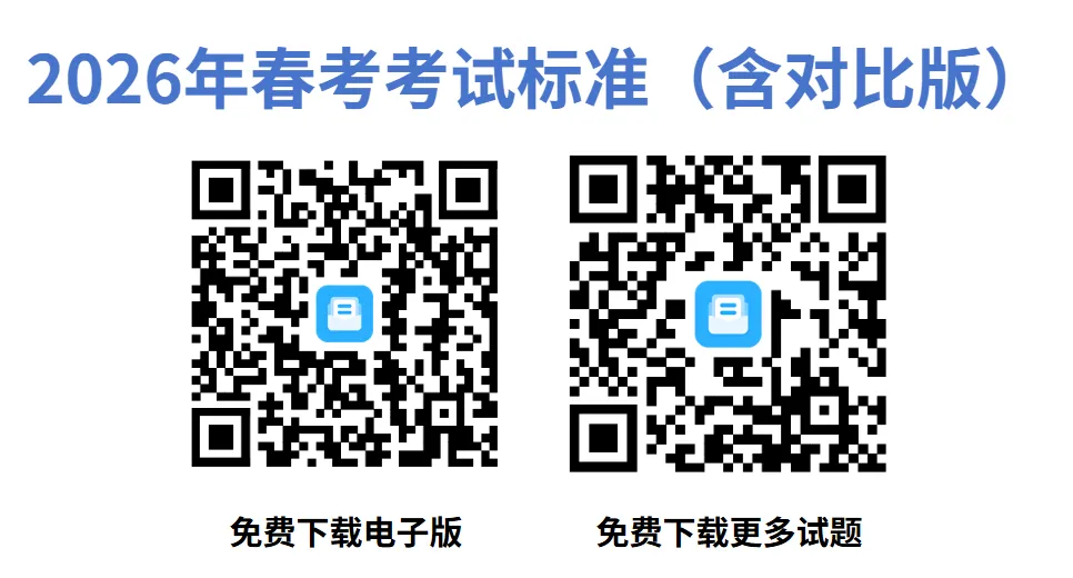 最新春季高考考试大纲(2026年对比版)-第10张图片-四季读书网