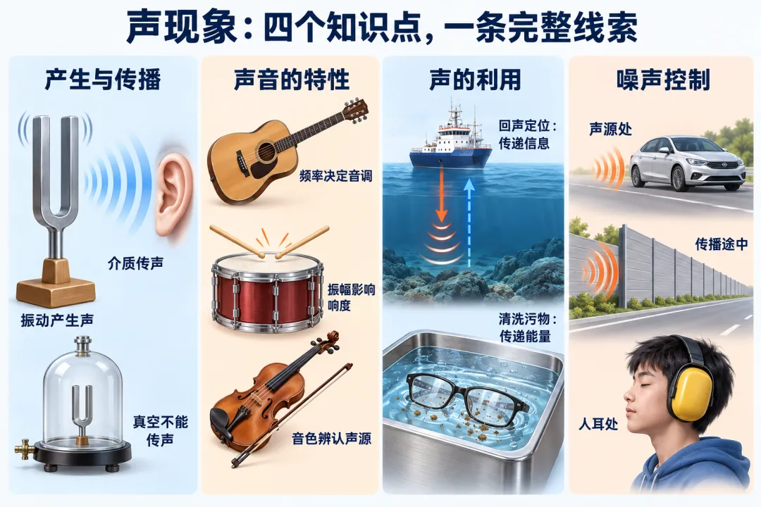 初二物理|声现象复习:4个知识点,一篇理清-第1张图片-四季读书网 初二物理|声现象复习:4个知识点,一篇理清-第1张图片-四季读书网