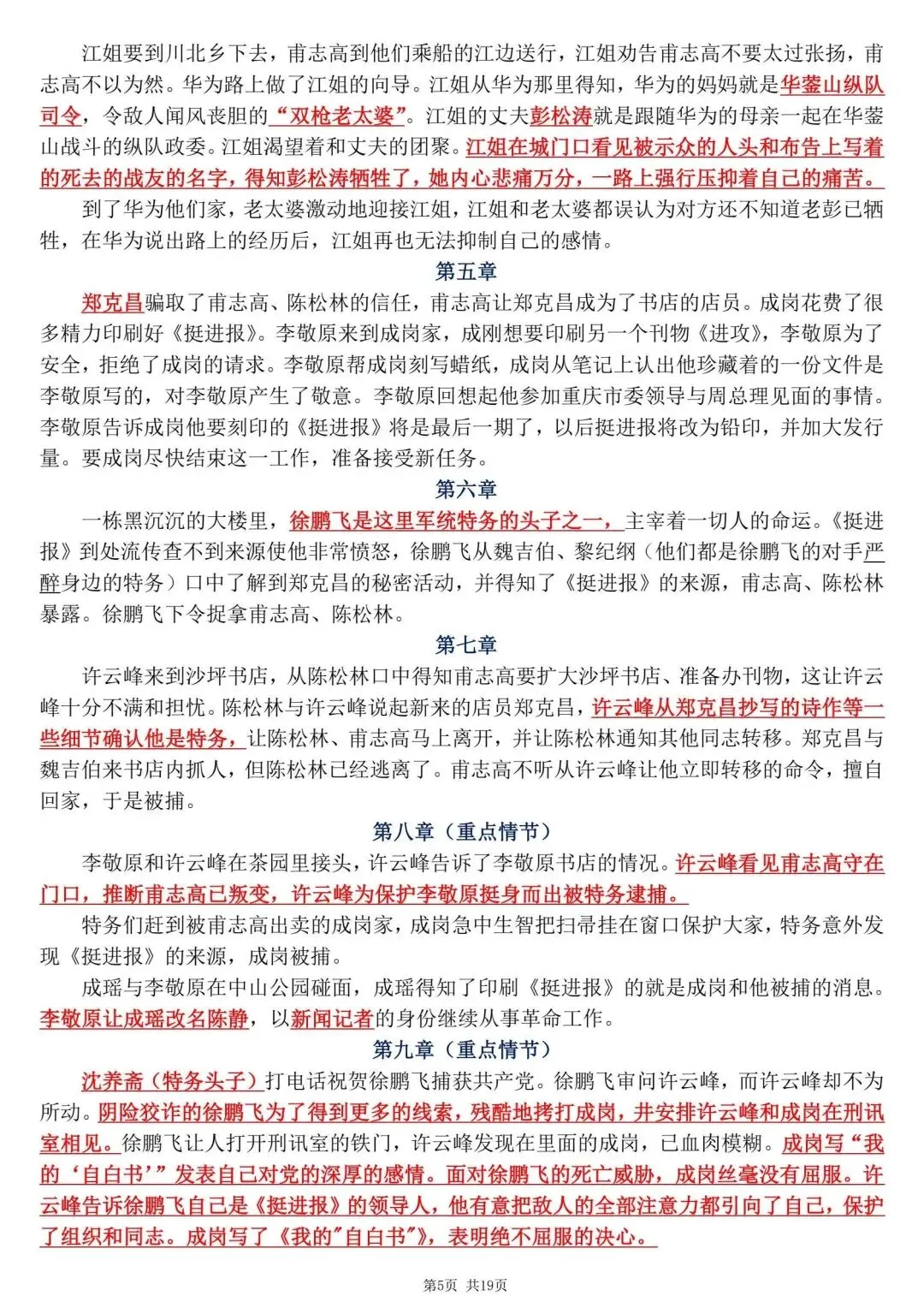 【八上语文】初二名著《红岩》必背核心考点知识点总结,2026新教材完整版可打印-第7张图片-四季读书网 【八上语文】初二名著《红岩》必背核心考点知识点总结,2026新教材完整版可打印-第7张图片-四季读书网