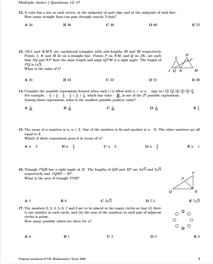 2026年英国UKMT-SMC真题+解析答案领取丨SMC数学竞赛-第8张图片-四季读书网