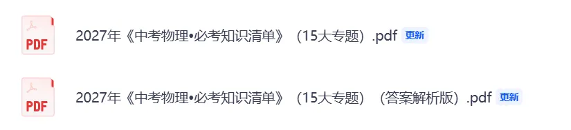 2027年《中考物理•必考知识清单》(15大专题+答案解析),PDF电子版可打印!-第3张图片-四季读书网 2027年《中考物理•必考知识清单》(15大专题+答案解析),PDF电子版可打印!-第3张图片-四季读书网