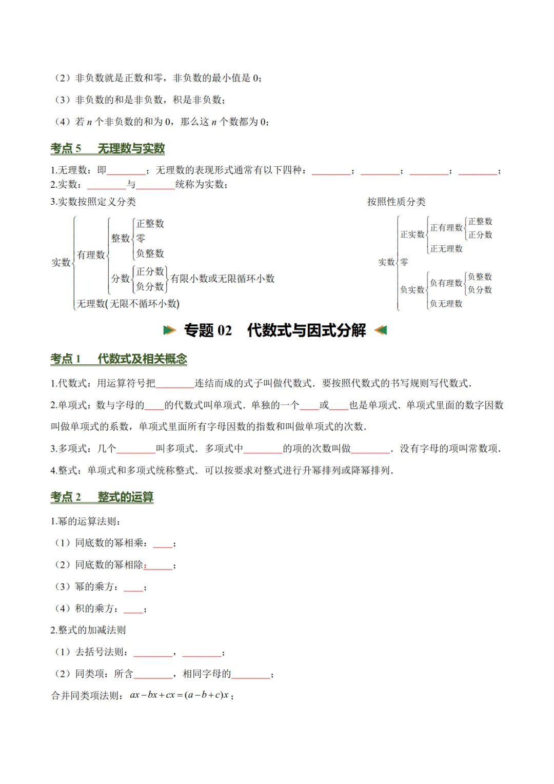 2027年《中考数学•必背的基础知识》(26个专题+84个考点),PDF电子版可打印!-第6张图片-四季读书网 2027年《中考数学•必背的基础知识》(26个专题+84个考点),PDF电子版可打印!-第6张图片-四季读书网