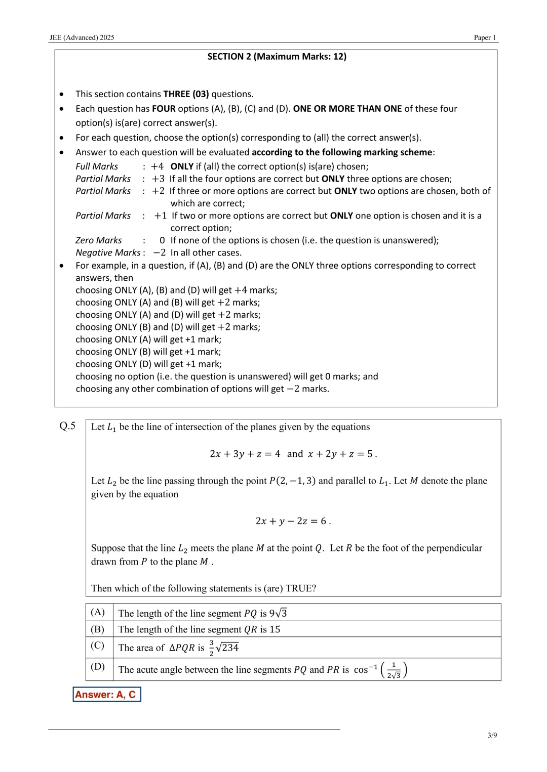 真题 I 《2025印度高考(卷一)》(印度理工学院联合入学考试)-第3张图片-四季读书网 真题 I 《2025印度高考(卷一)》(印度理工学院联合入学考试)-第3张图片-四季读书网