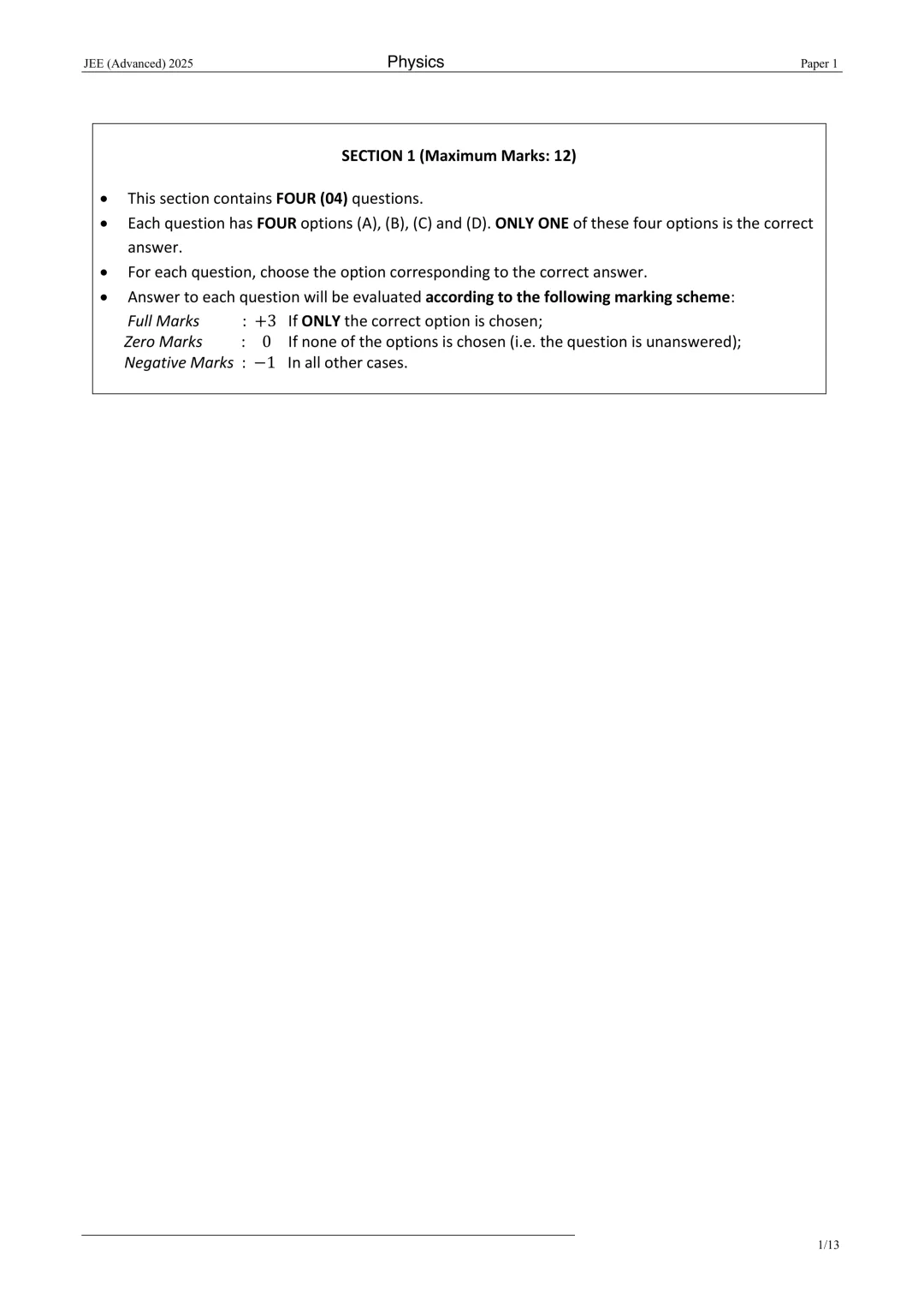 真题 I 《2025印度高考(卷一)》(印度理工学院联合入学考试)-第10张图片-四季读书网 真题 I 《2025印度高考(卷一)》(印度理工学院联合入学考试)-第10张图片-四季读书网