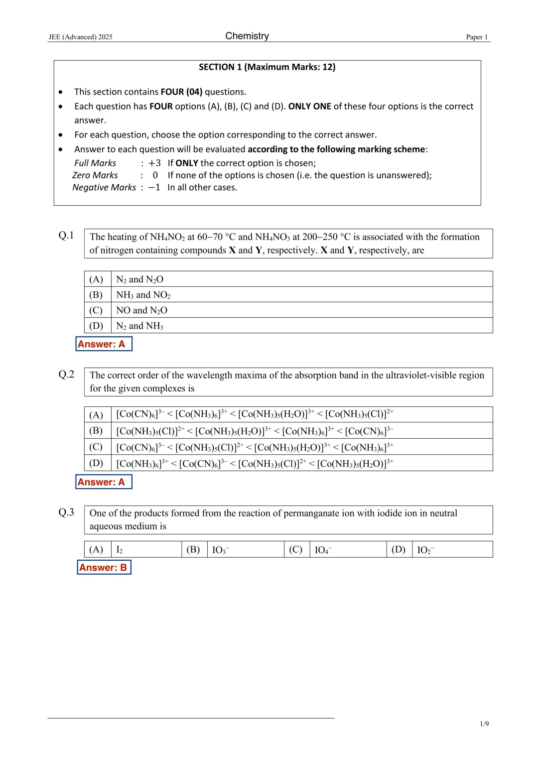 真题 I 《2025印度高考(卷一)》(印度理工学院联合入学考试)-第23张图片-四季读书网 真题 I 《2025印度高考(卷一)》(印度理工学院联合入学考试)-第23张图片-四季读书网