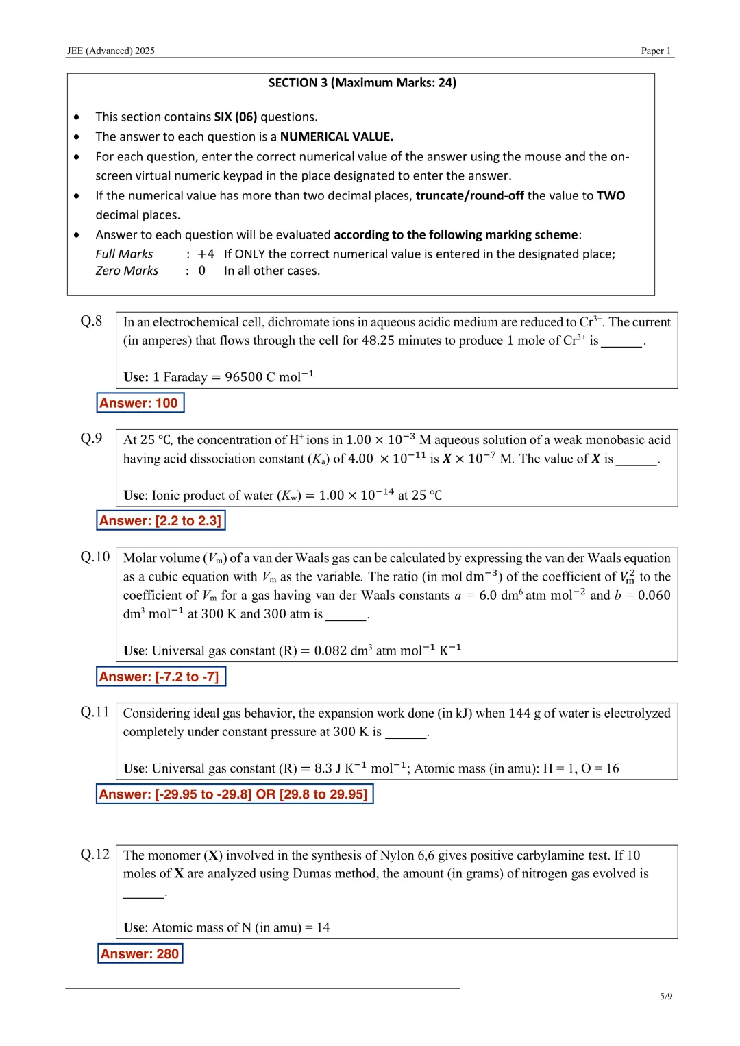真题 I 《2025印度高考(卷一)》(印度理工学院联合入学考试)-第27张图片-四季读书网 真题 I 《2025印度高考(卷一)》(印度理工学院联合入学考试)-第27张图片-四季读书网
