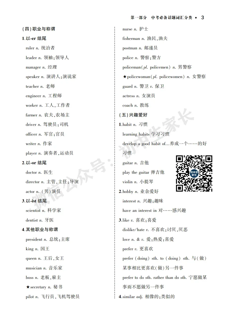 中考英语背诵手册:话题词汇+必背短语+构词法,告别零散记忆!-第5张图片-四季读书网