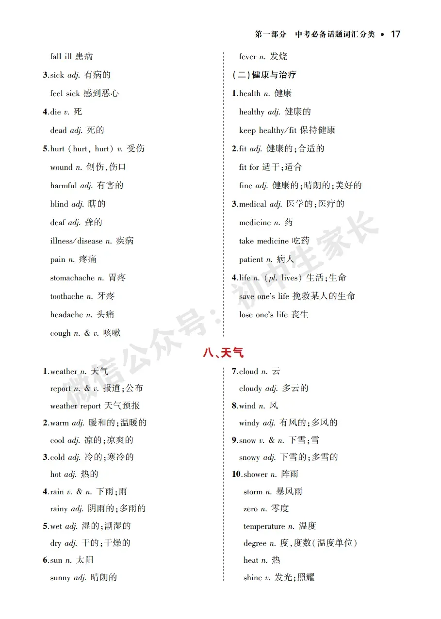 中考英语背诵手册:话题词汇+必背短语+构词法,告别零散记忆!-第19张图片-四季读书网