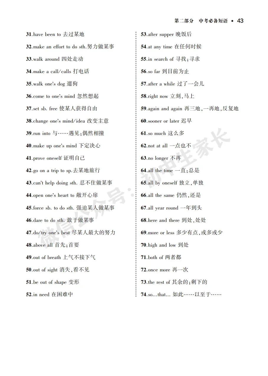 中考英语背诵手册:话题词汇+必背短语+构词法,告别零散记忆!-第45张图片-四季读书网