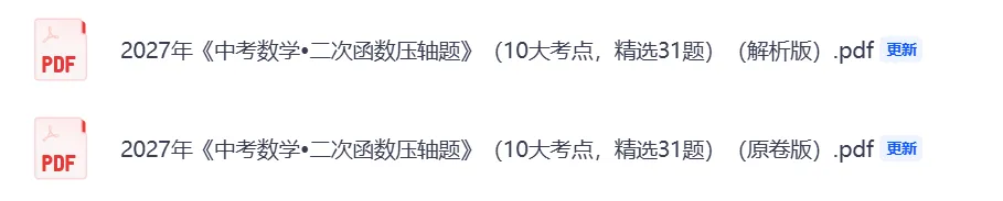 2027年《中考数学•二次函数压轴题》(10大考点,精选31题),PDF电子版可打印!-第3张图片-四季读书网