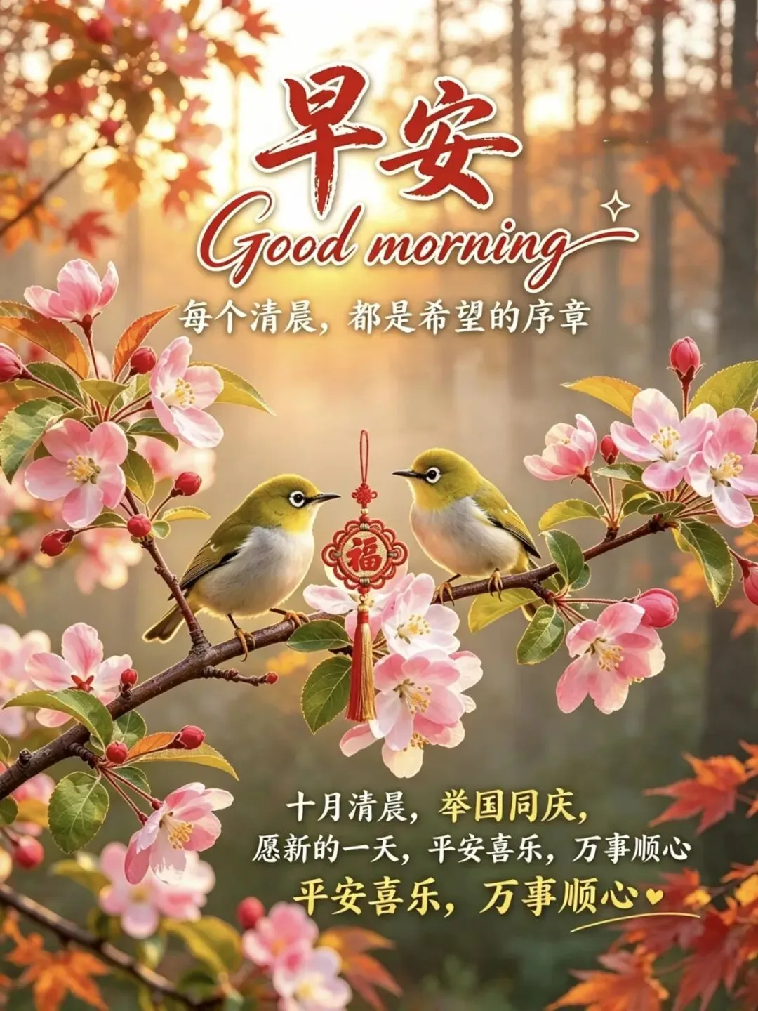 ²⁰²⁶/₁₀.₁₁ᵕ̈ᵕ̈ 农历九月初二,周日早安,最暖心的祝福语:愿你吉祥伴左右,如意又顺心-第1张图片-四季读书网