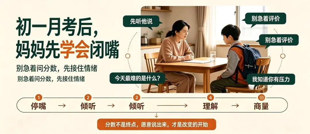 初一月考,妈妈先学会了闭嘴-第1张图片-四季读书网