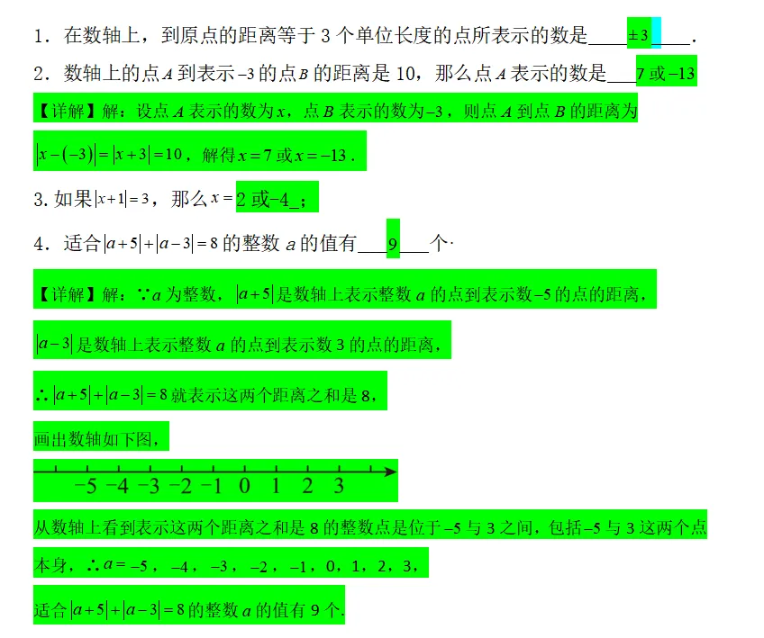 初一上数学绝对值四大题型分类-第1张图片-四季读书网