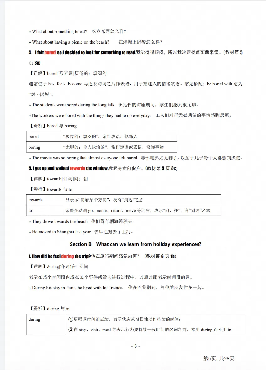 2026年新人教版初二上册英语《核心知识归纳98页》可下载打印-第6张图片-四季读书网 2026年新人教版初二上册英语《核心知识归纳98页》可下载打印-第6张图片-四季读书网