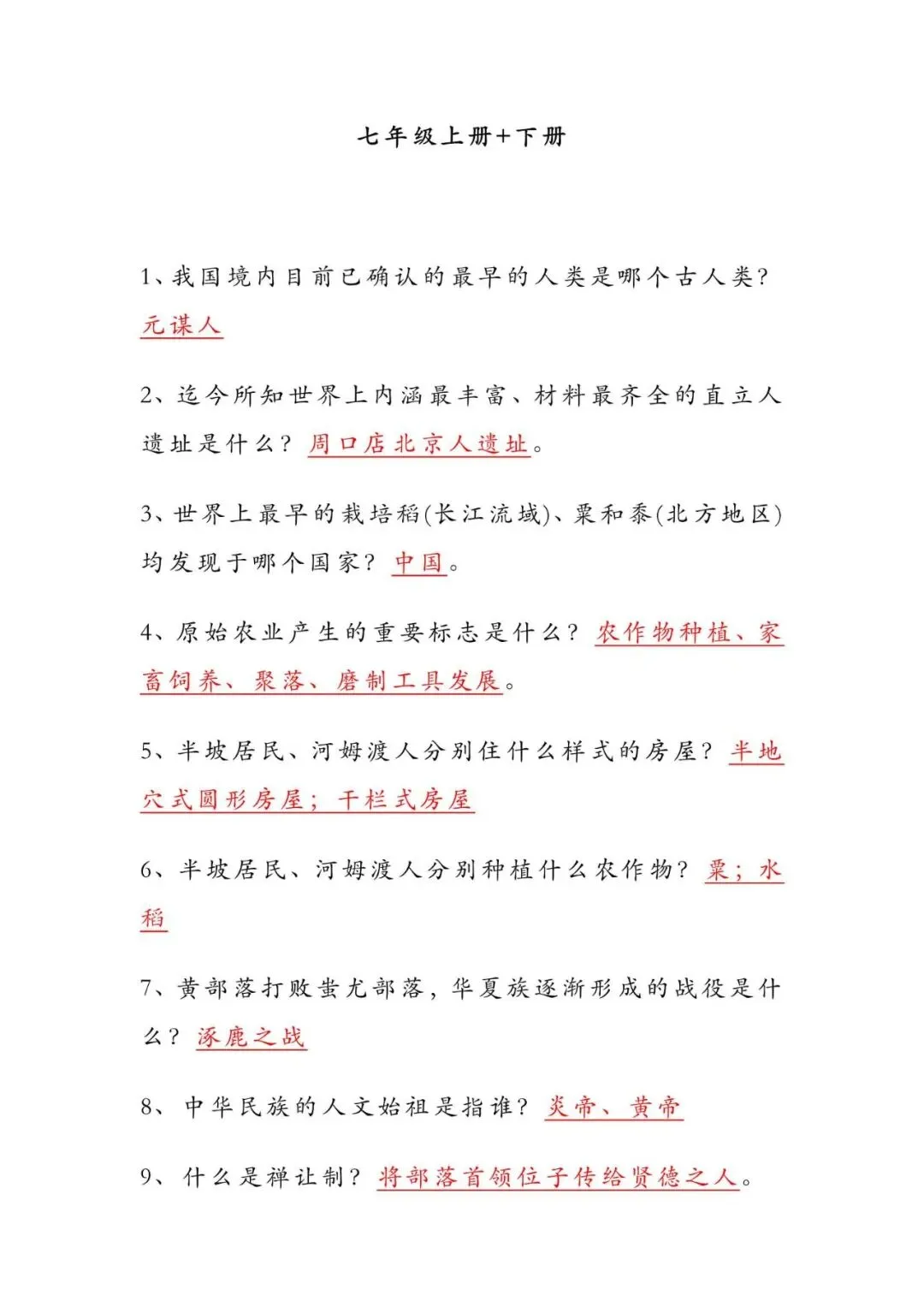 中考历史必背|6 册课本精简问答知识点,直击考点-第2张图片-四季读书网