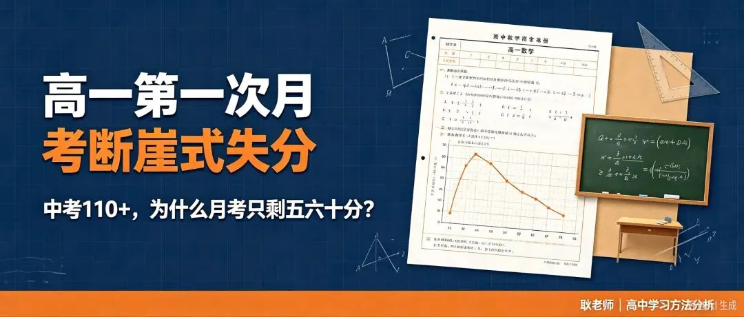 高一第一次月考断崖式失分!一类高中孩子中考110+,月考却考五六十分,问题到底出在哪?-第1张图片-四季读书网