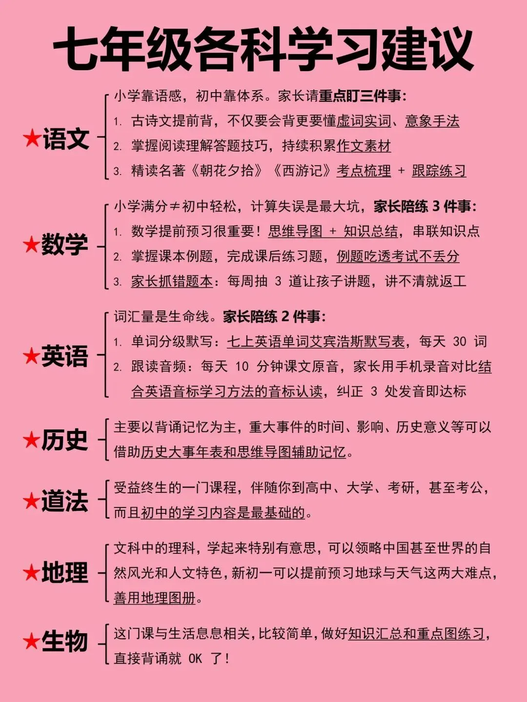 初一新版七上全科提纲知识点清单梳理必背总结电子打印版!(2026)-第2张图片-四季读书网 初一新版七上全科提纲知识点清单梳理必背总结电子打印版!(2026)-第2张图片-四季读书网