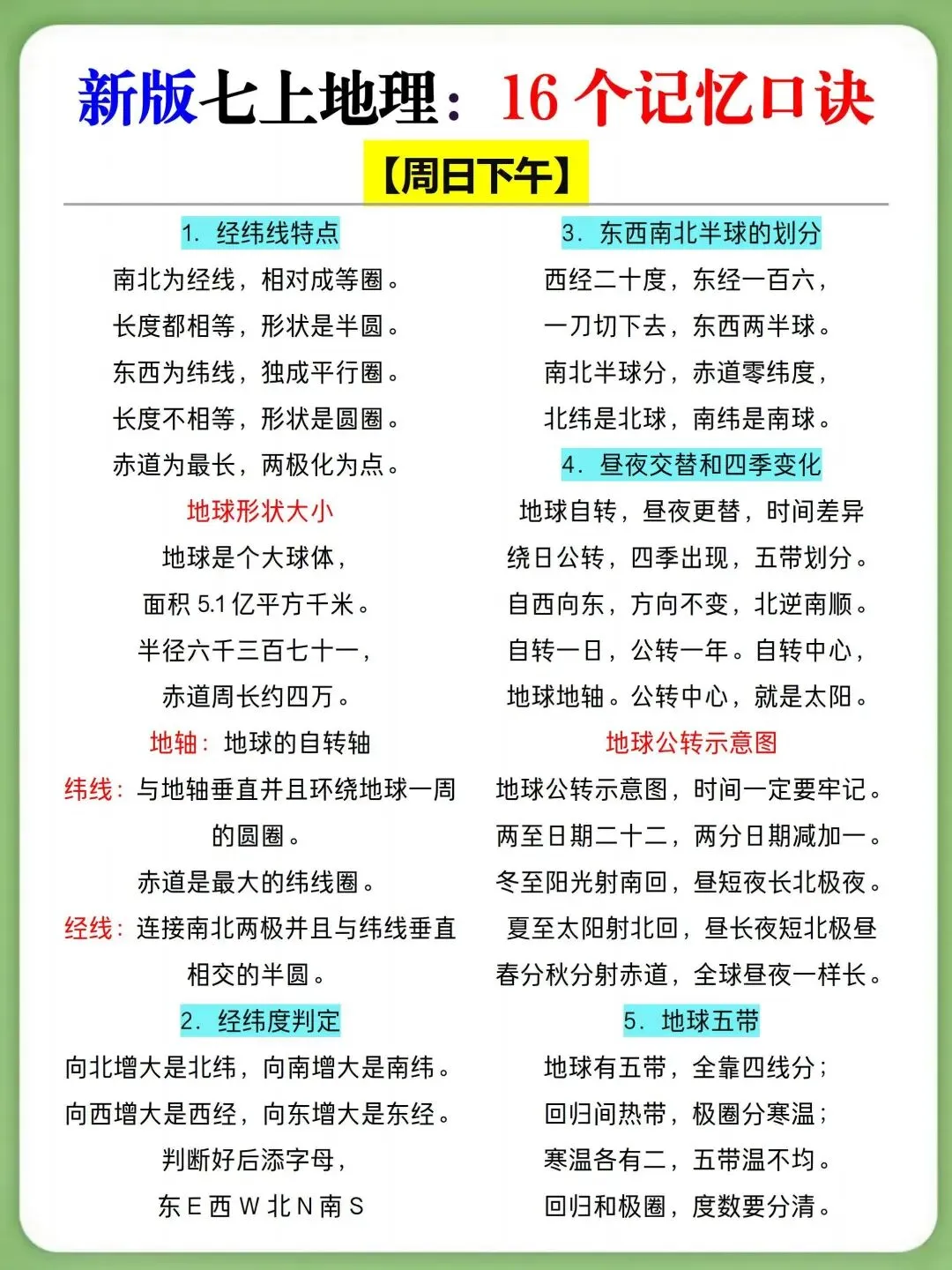 初一新版七上全科提纲知识点清单梳理必背总结电子打印版!(2026)-第10张图片-四季读书网 初一新版七上全科提纲知识点清单梳理必背总结电子打印版!(2026)-第10张图片-四季读书网