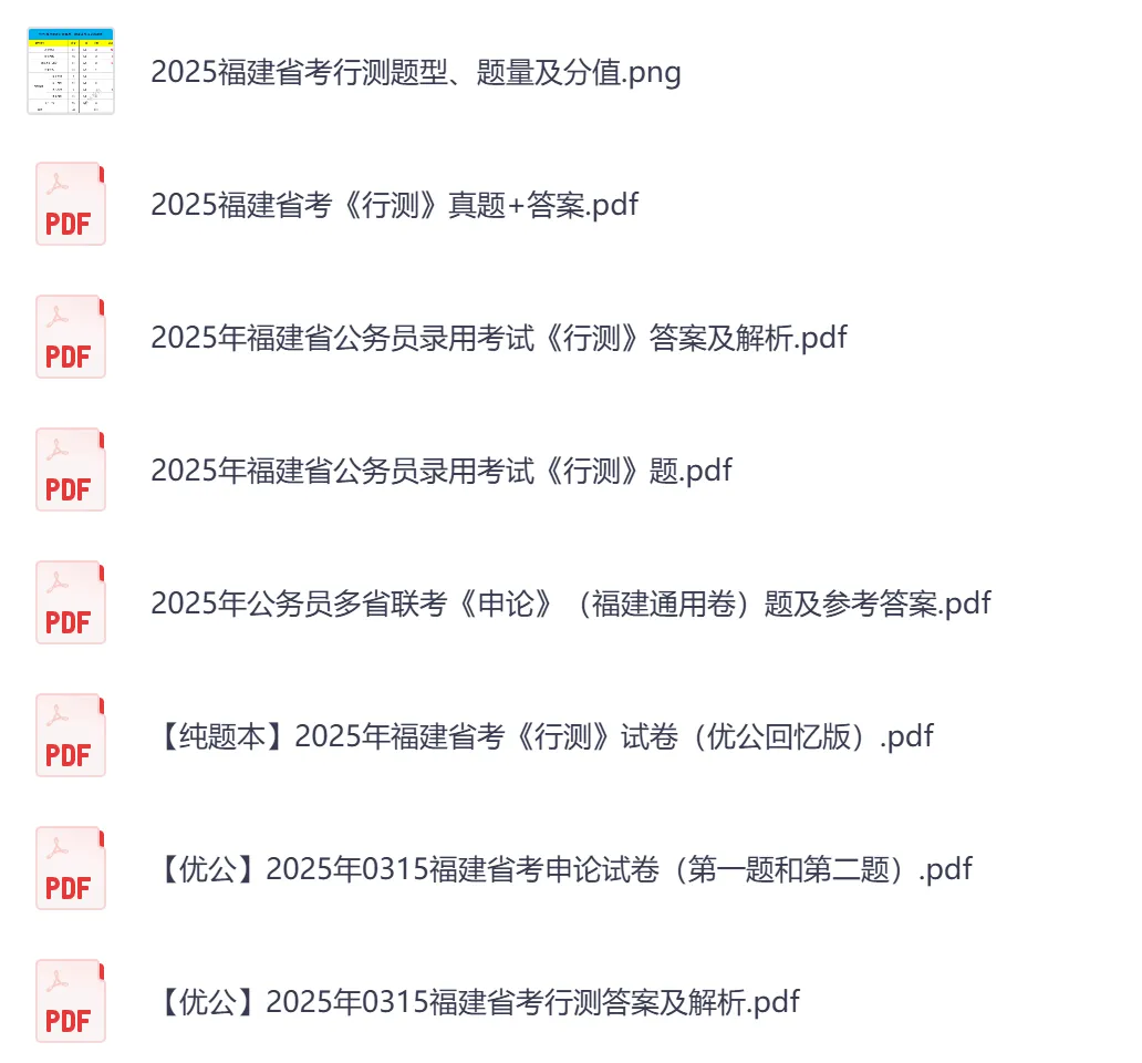 【福建省】公务员考试真题及参考答案,含到2026年行测+申论,PDF可下载打印-第7张图片-四季读书网 【福建省】公务员考试真题及参考答案,含到2026年行测+申论,PDF可下载打印-第7张图片-四季读书网