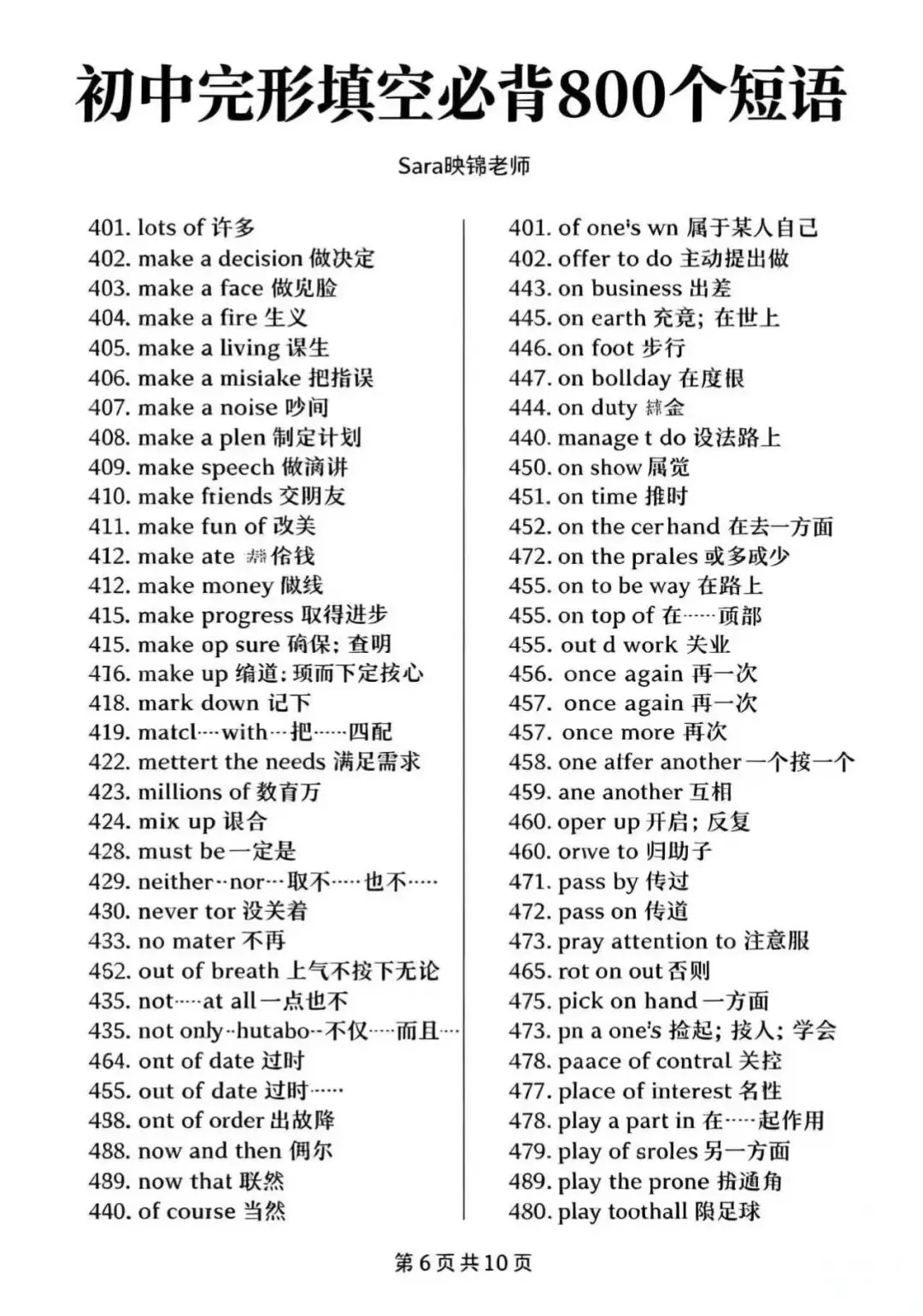 攻克中考完形填空!800个初中英语必背短语大全,覆盖单选完形写作高频考点(支持打印电子版!!!)-第6张图片-四季读书网 攻克中考完形填空!800个初中英语必背短语大全,覆盖单选完形写作高频考点(支持打印电子版!!!)-第6张图片-四季读书网