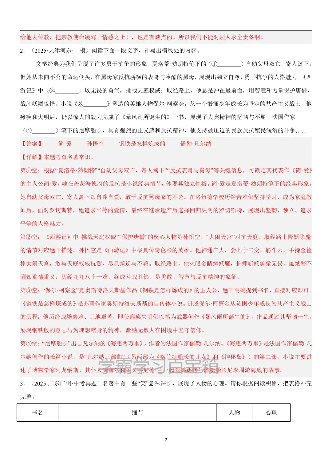 2026年初三九年级全国各地中考真题汇总《简·爱》一轮复习,电子版可打印!-第13张图片-四季读书网