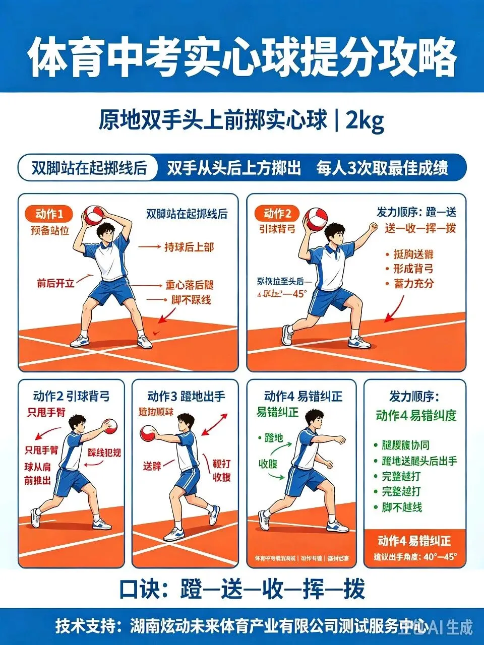 体育中考|原地双手前掷实心球提分宝典-第1张图片-四季读书网