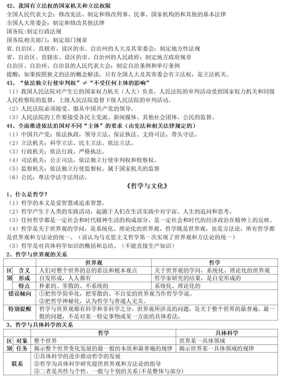 高考政治教材客观题核心知识细节整理-第17张图片-四季读书网