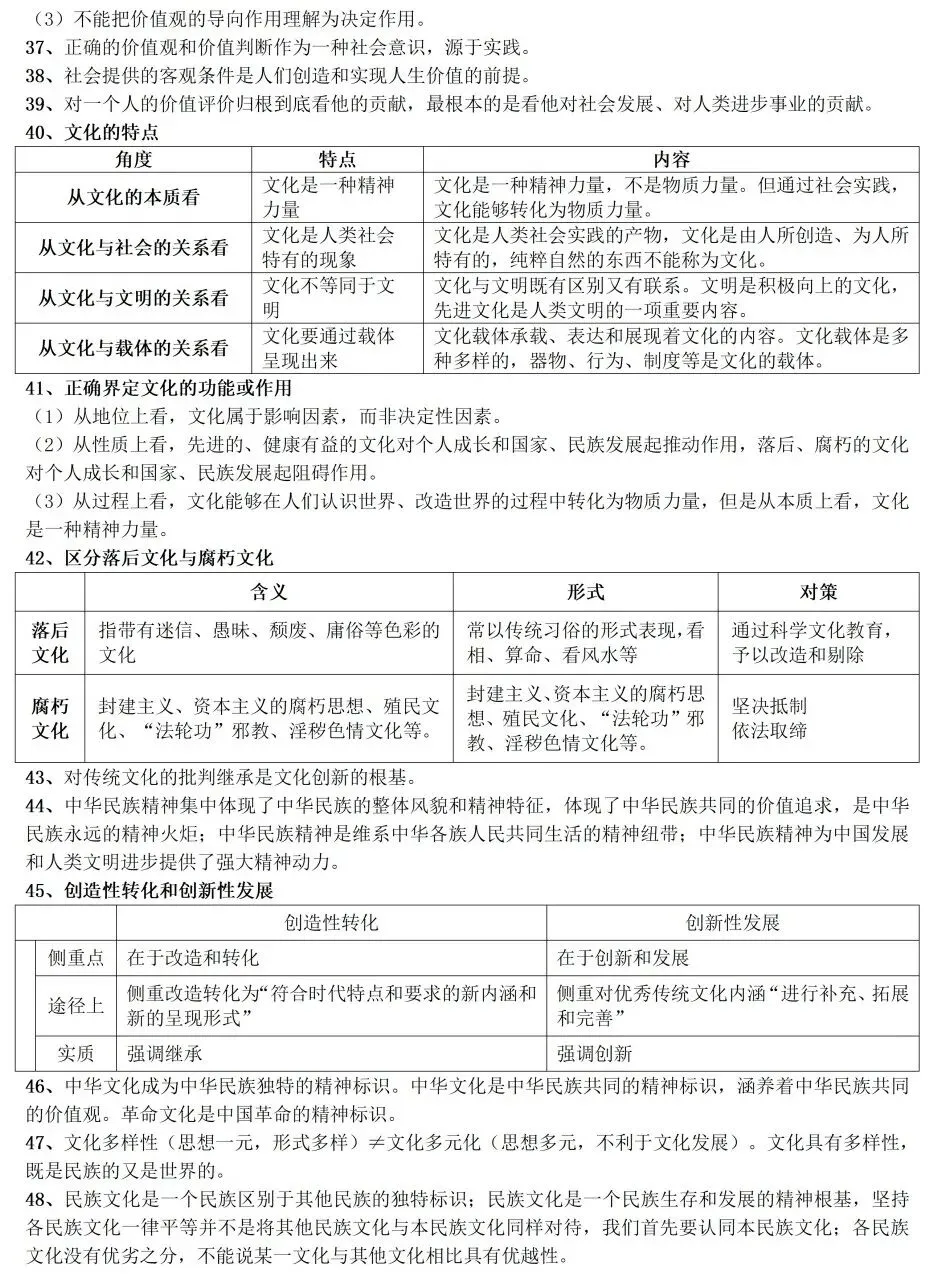高考政治教材客观题核心知识细节整理-第23张图片-四季读书网