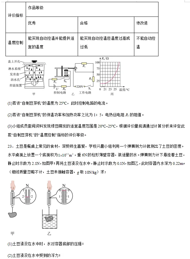 【中考物理】2027中考物理冲刺(计算题30道)-第10张图片-四季读书网